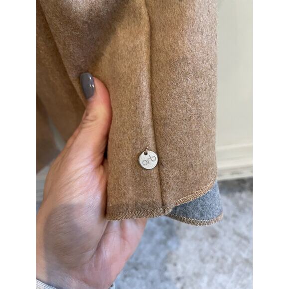 Orb Life Wool Wrap‎ Tie Brown Gray Jacket Size Large - Picture 5 of 7